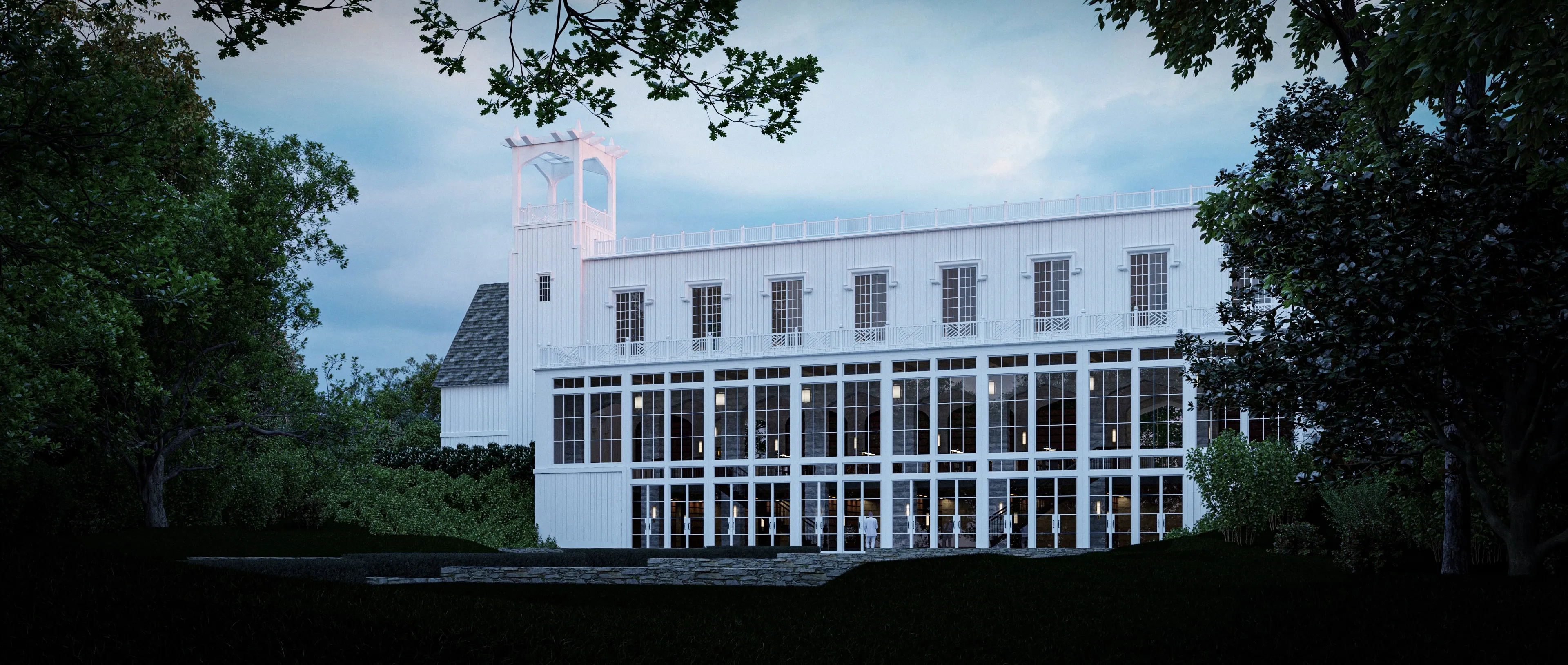 Revivalist Library Hillside Perspective