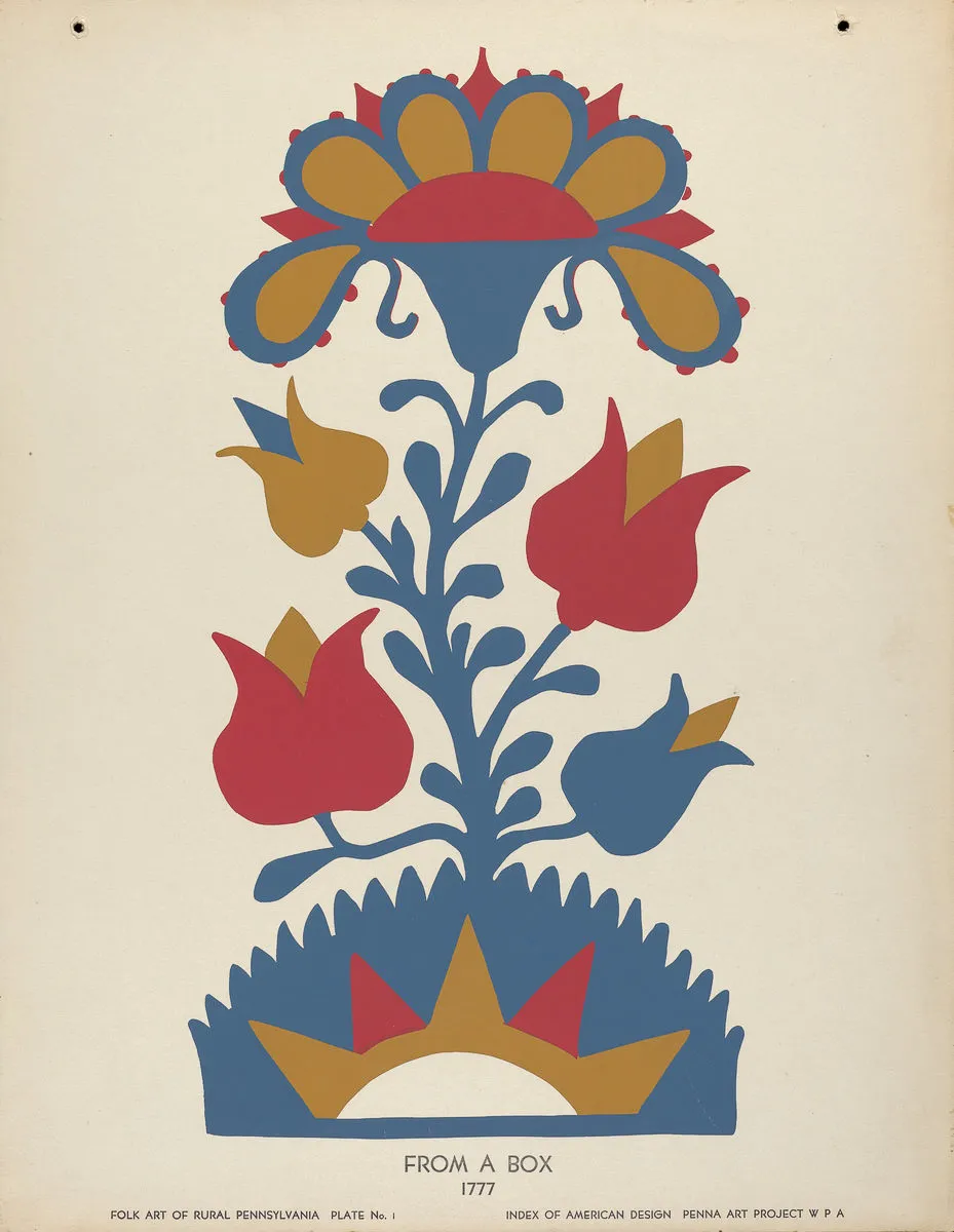 FROM A BOX - 1777 - Folk Art of Rural Pennsylvania Plate No. 1 - Index of American Design - Penna Art Project W P A